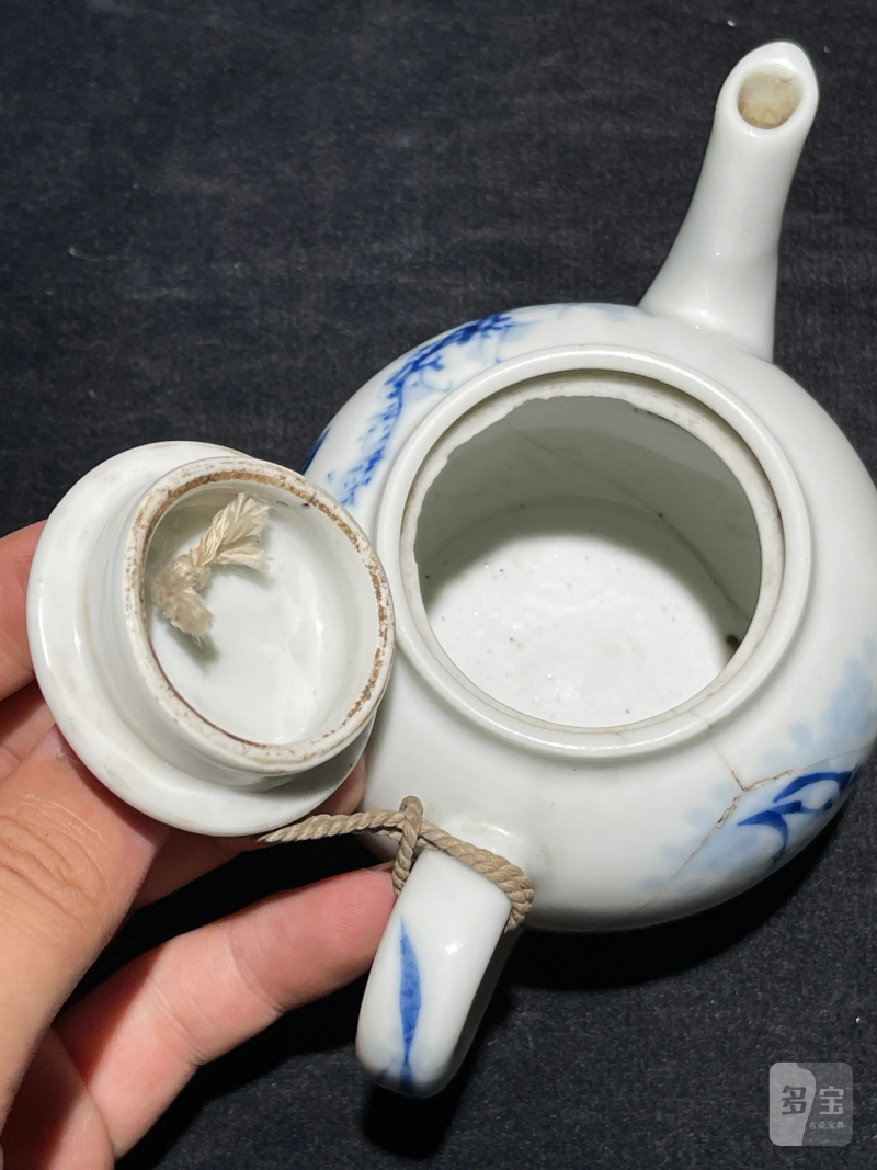 民国 王步青花花鸟纹执壶 - 图11